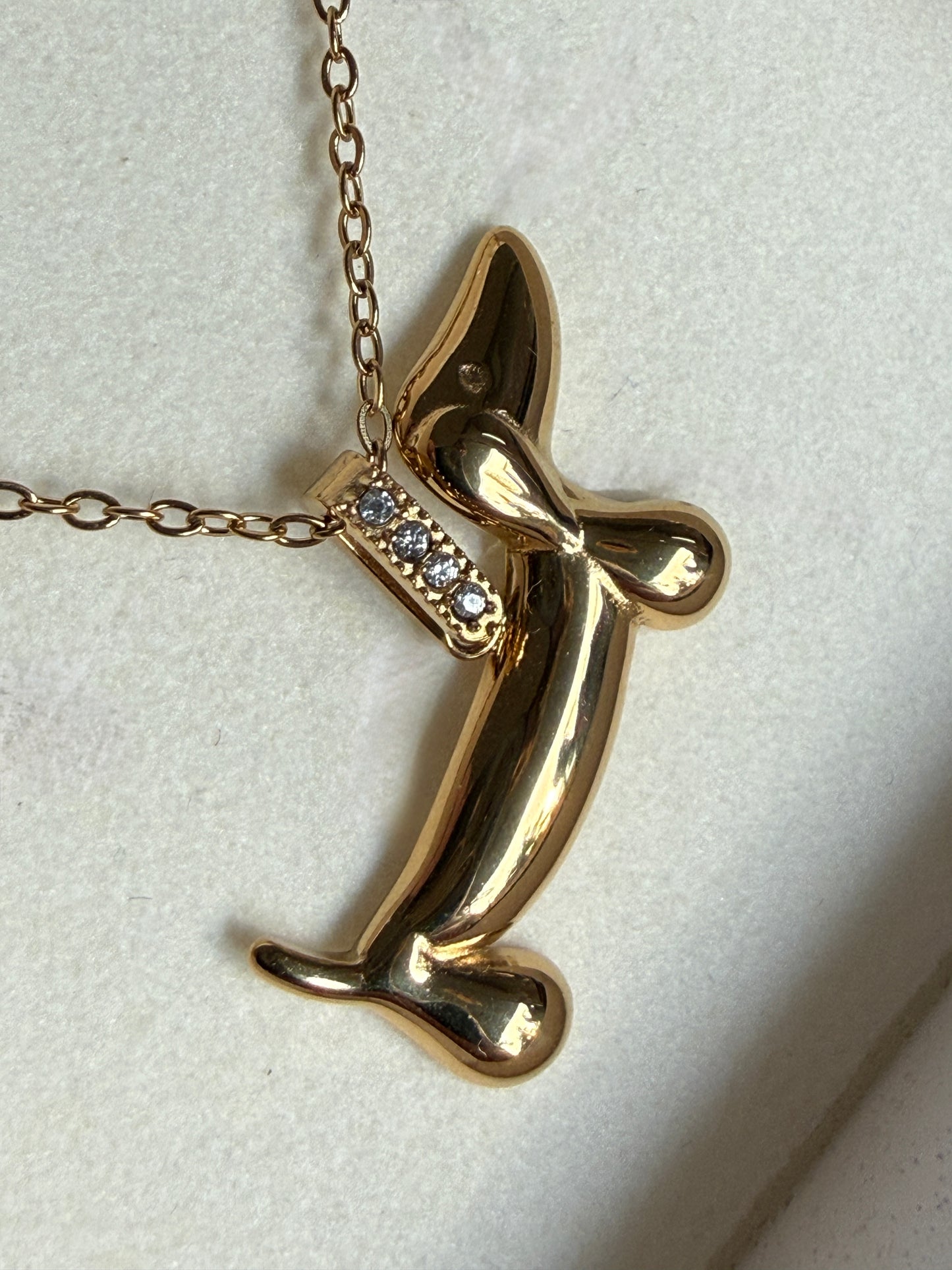BRUNO - Dachshund Pendant Necklace, Gold Plated