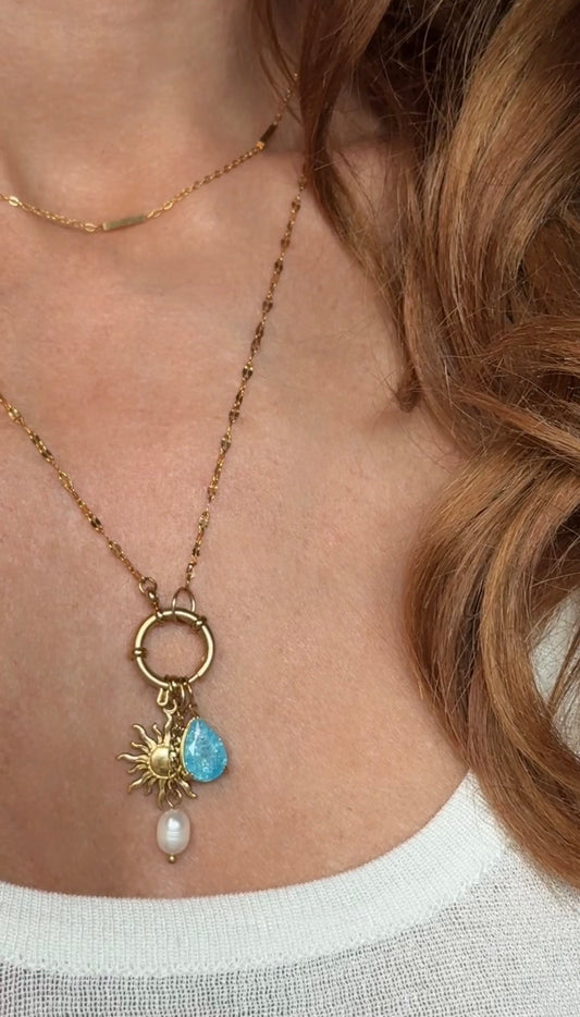 Ice Blue Tropfen Charm