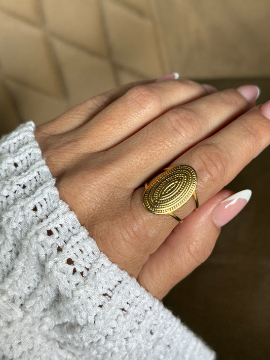 Textured Statement Ring, Verstellbar