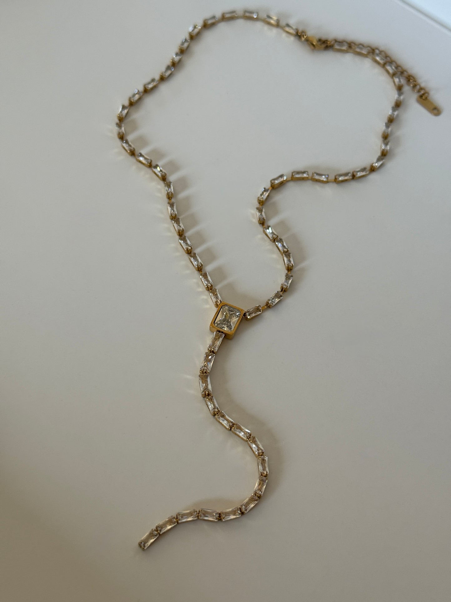 Y-Drop Necklace, Stainless Steel & 18K Gold Plated