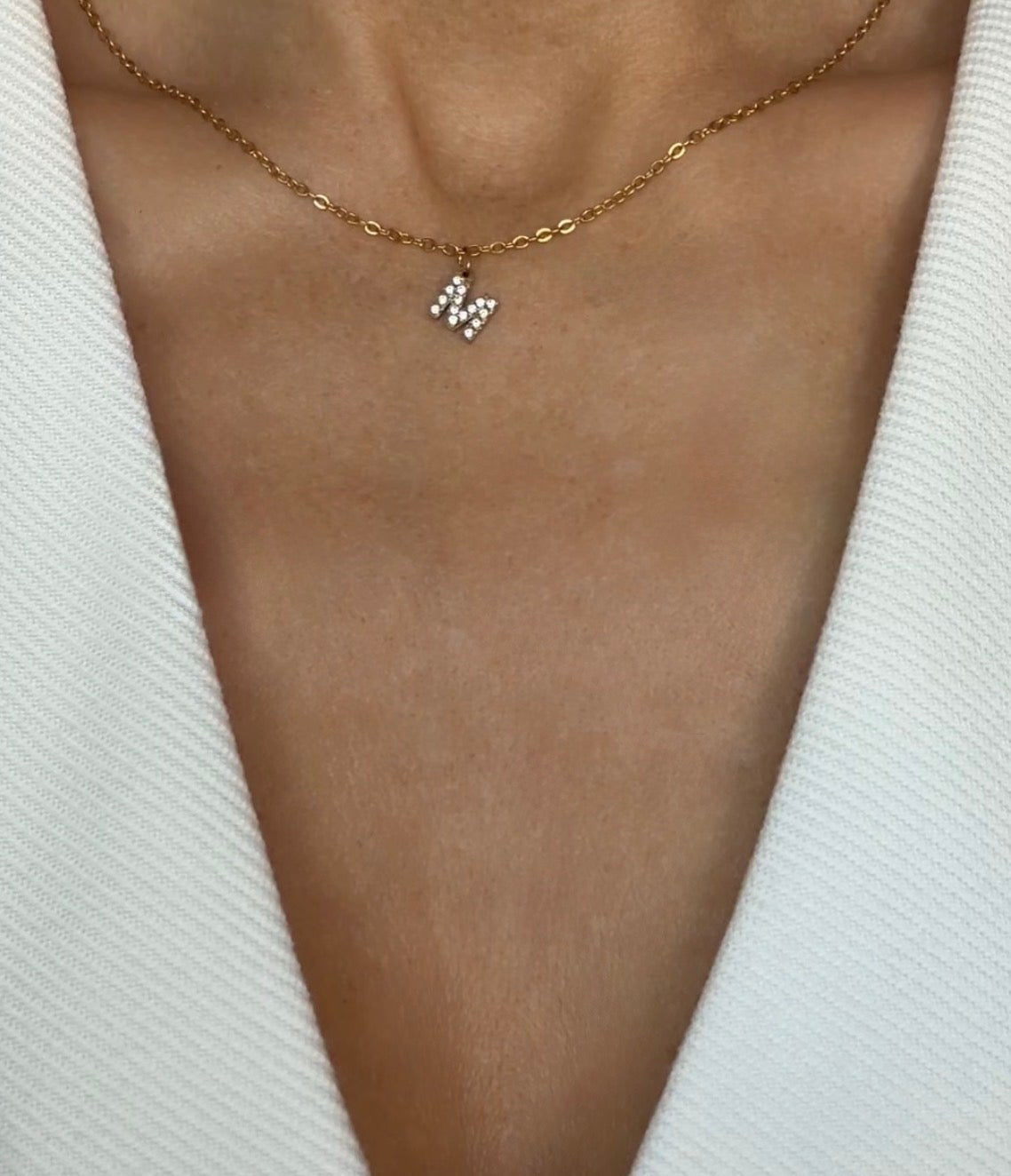 Zirkonia Letter Charm