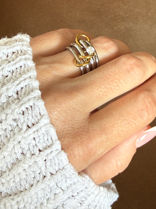 ZOE – Chain Design Ring, Gold-Plated