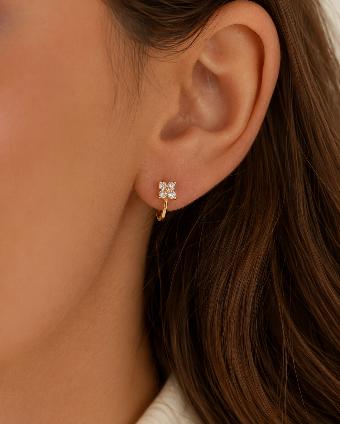 Clover Kiss Hoops | 925 Silber