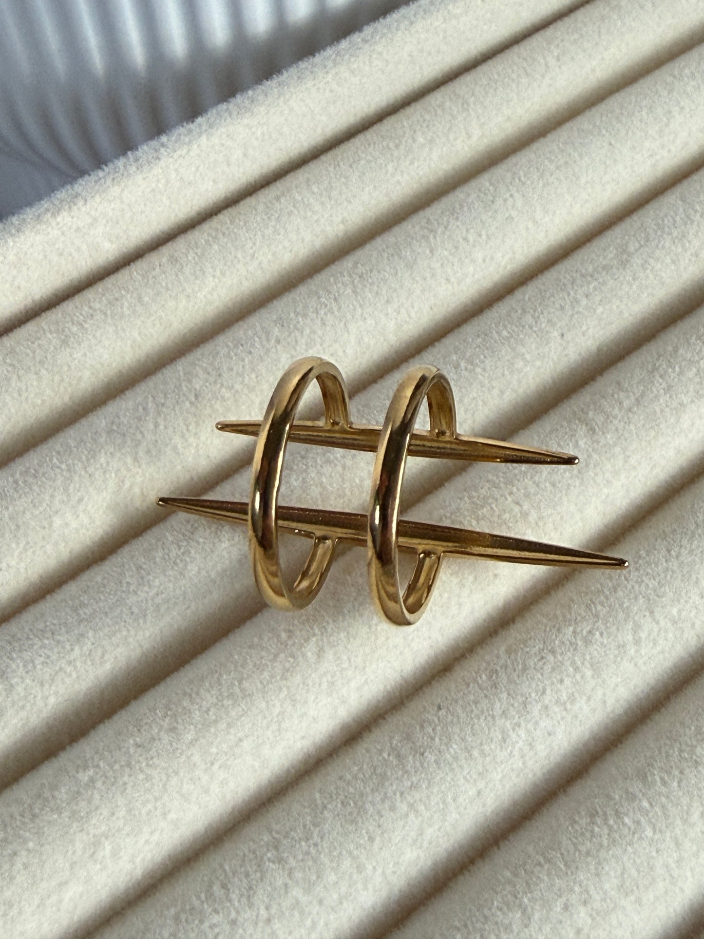 Statement Line Ring, 18K Gold-Plated Stainless Steel