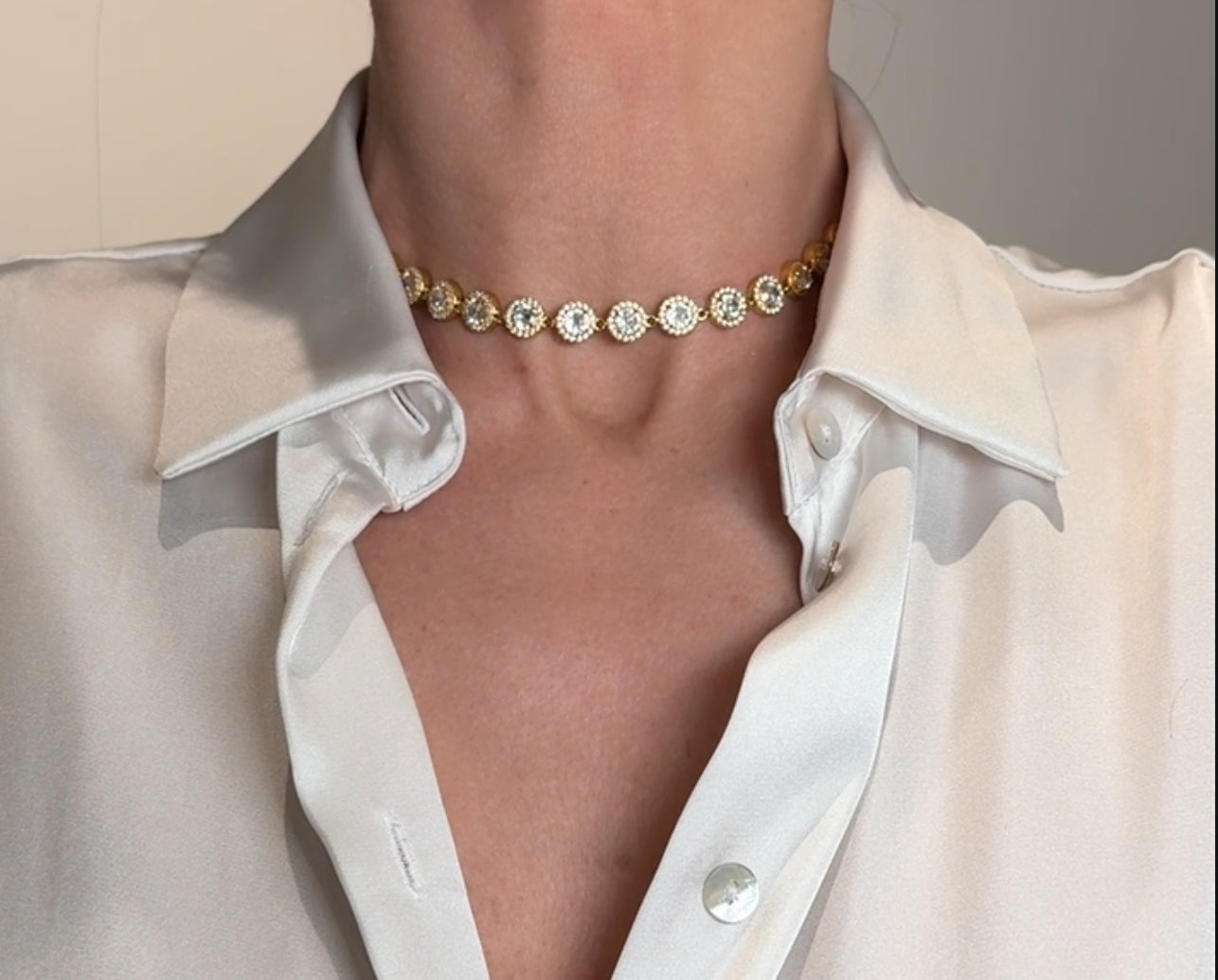 CLARA – Choker Necklace, Gold Plated