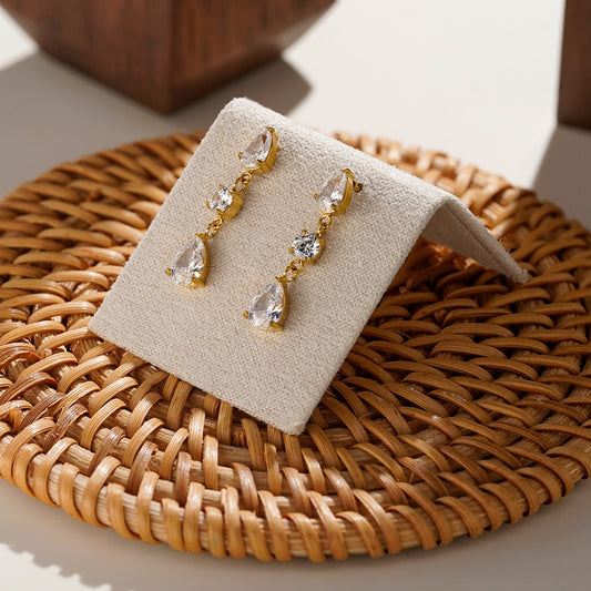 FRANKA - Teardrop Zirconia Drop Earrings