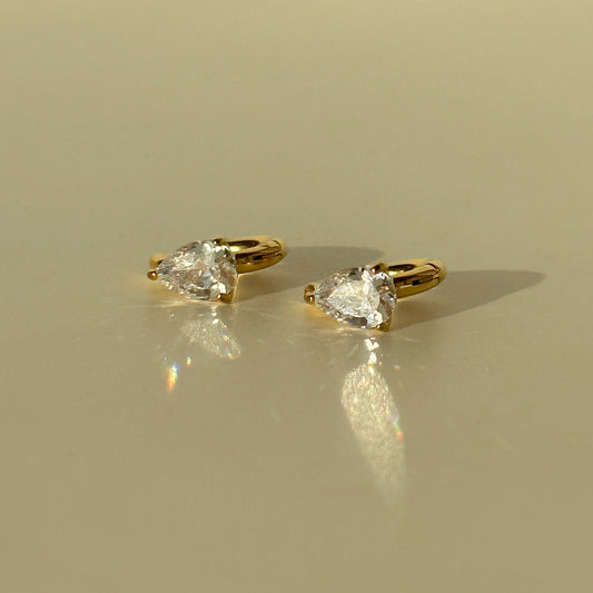 HANNI - Teardrop Zirconia Hoop Earrings