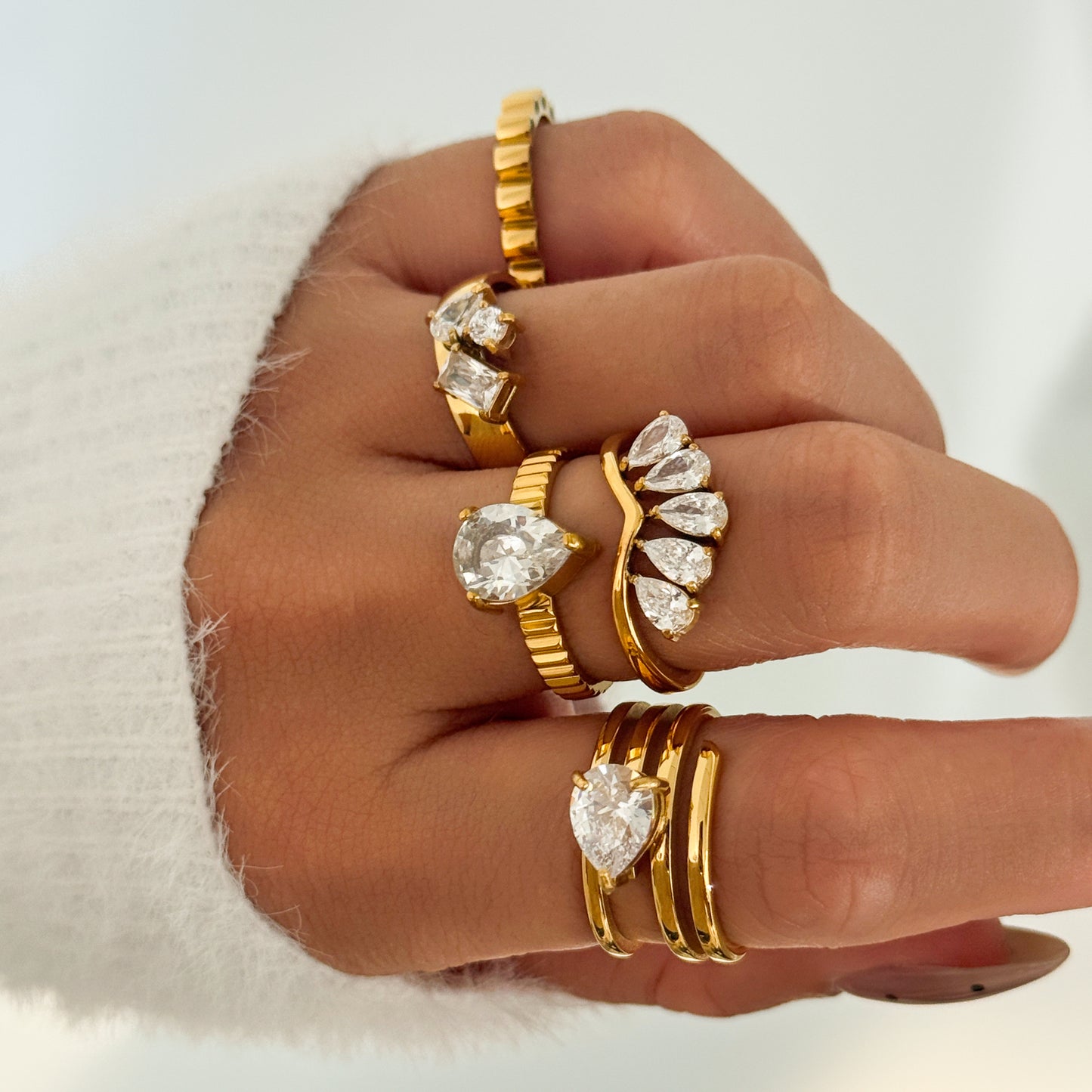 LINA – Adjustable Ring, Gold Plated