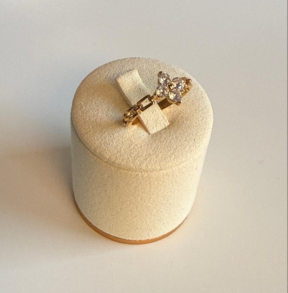 FLORA – Cubic Zirconia Ring, 18K Gold-Plated