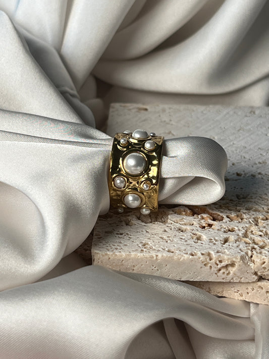 MILA – Pearl Ring, Gold Plated