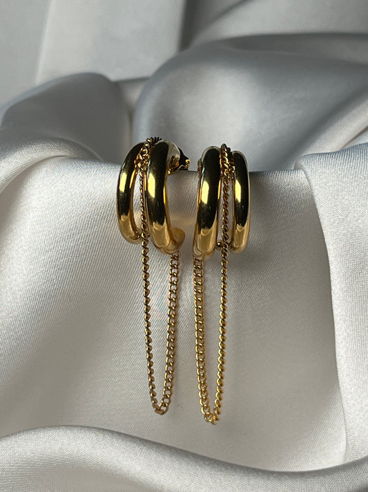 VIOLA – Chain Hoop Earrings, Gold Plated