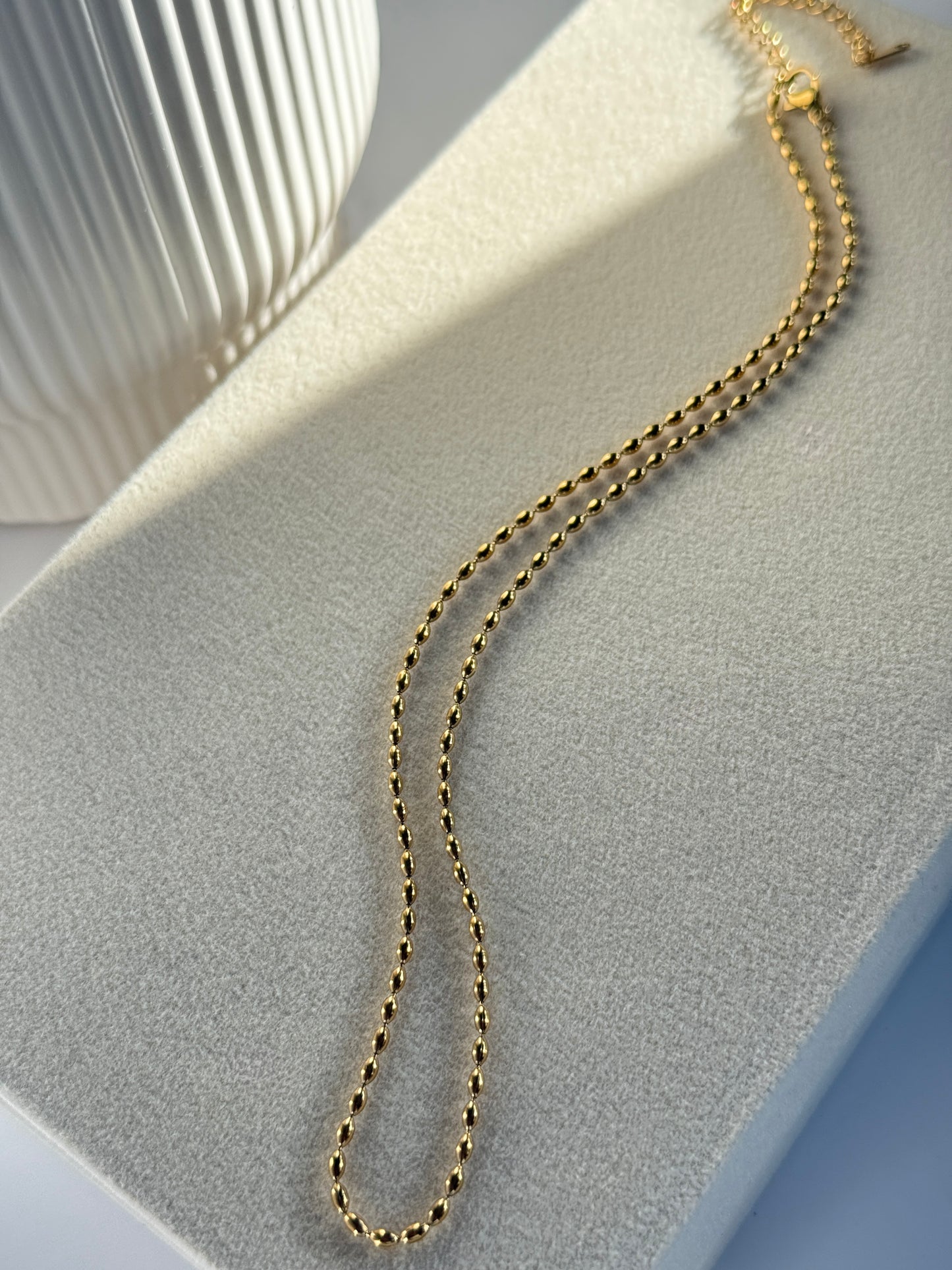 Oval Link Chain Necklace, 18K Gold Plated Stainless Steel