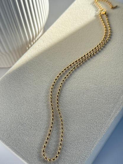 Oval Link Chain Necklace, 18K Gold Plated Stainless Steel