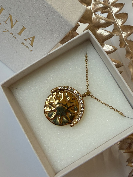 NALA – Sun & Moon Coin Necklace, Gold Plated