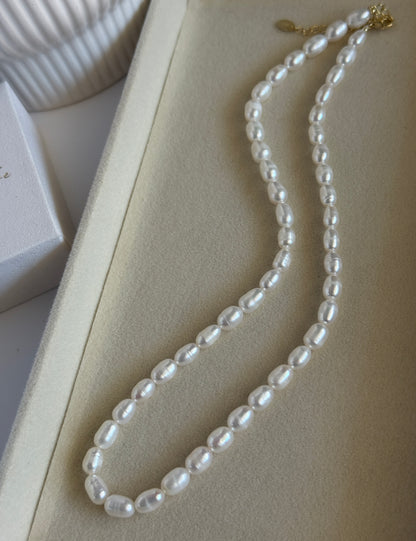 EVA – Pearl Necklace, Gold Plated
