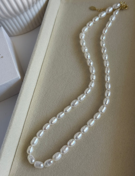 EVA – Pearl Necklace, Gold Plated