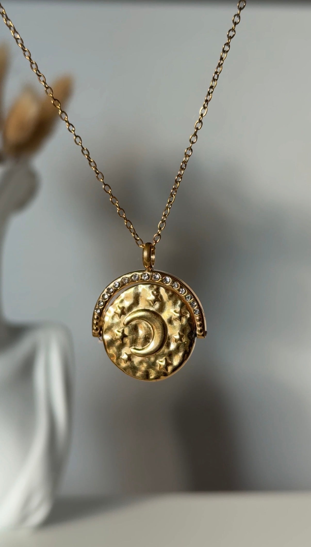 NALA – Sun & Moon Coin Necklace, Gold Plated