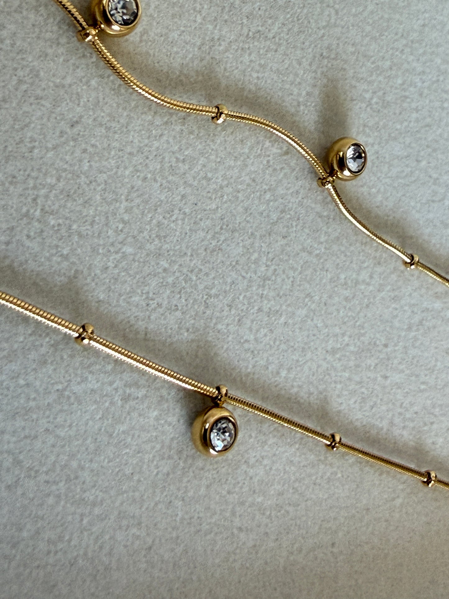 NANI – Fine Chain Necklace with Zirconia, Gold Plated