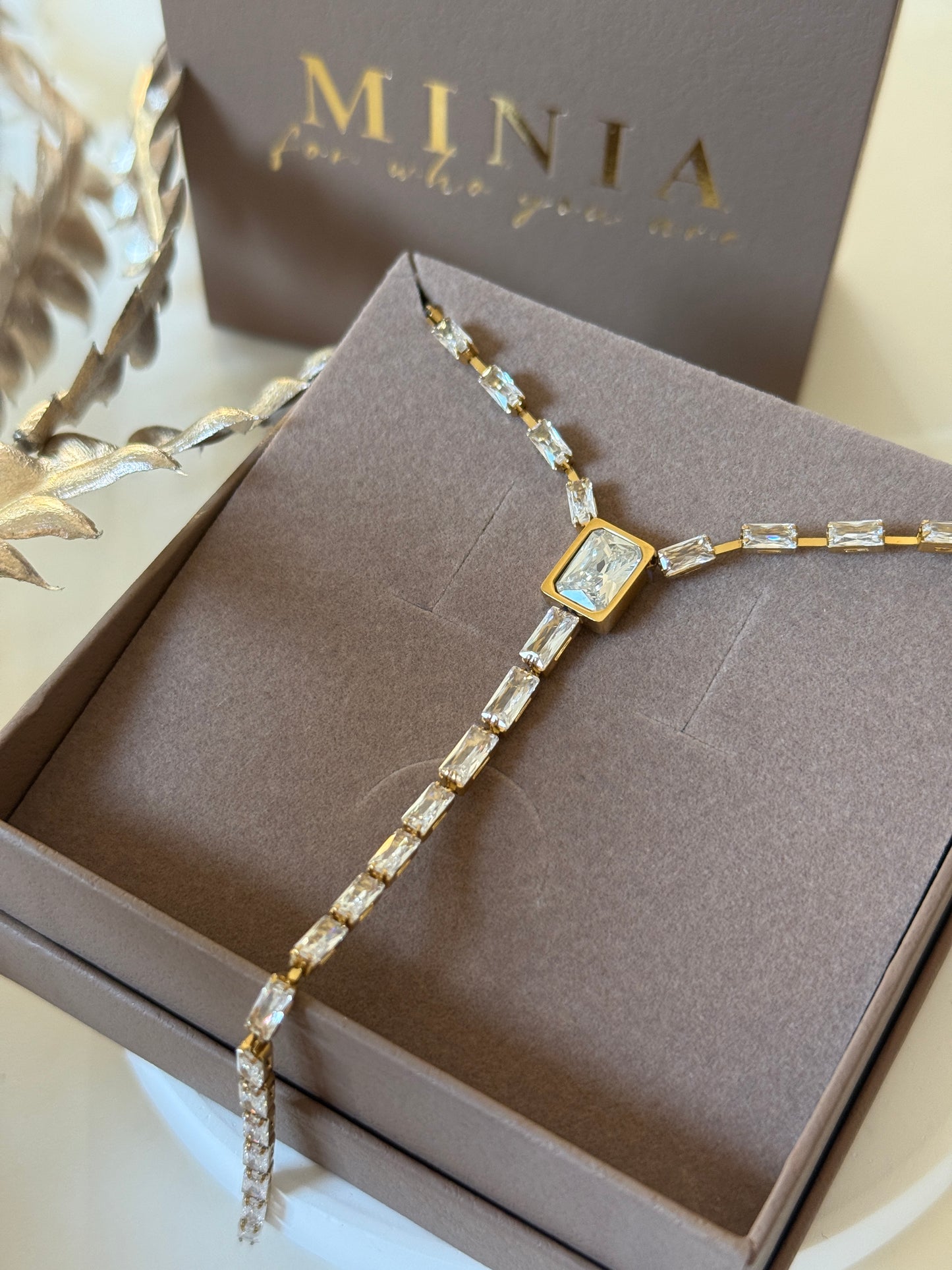 Y-Drop Necklace, Stainless Steel & 18K Gold Plated