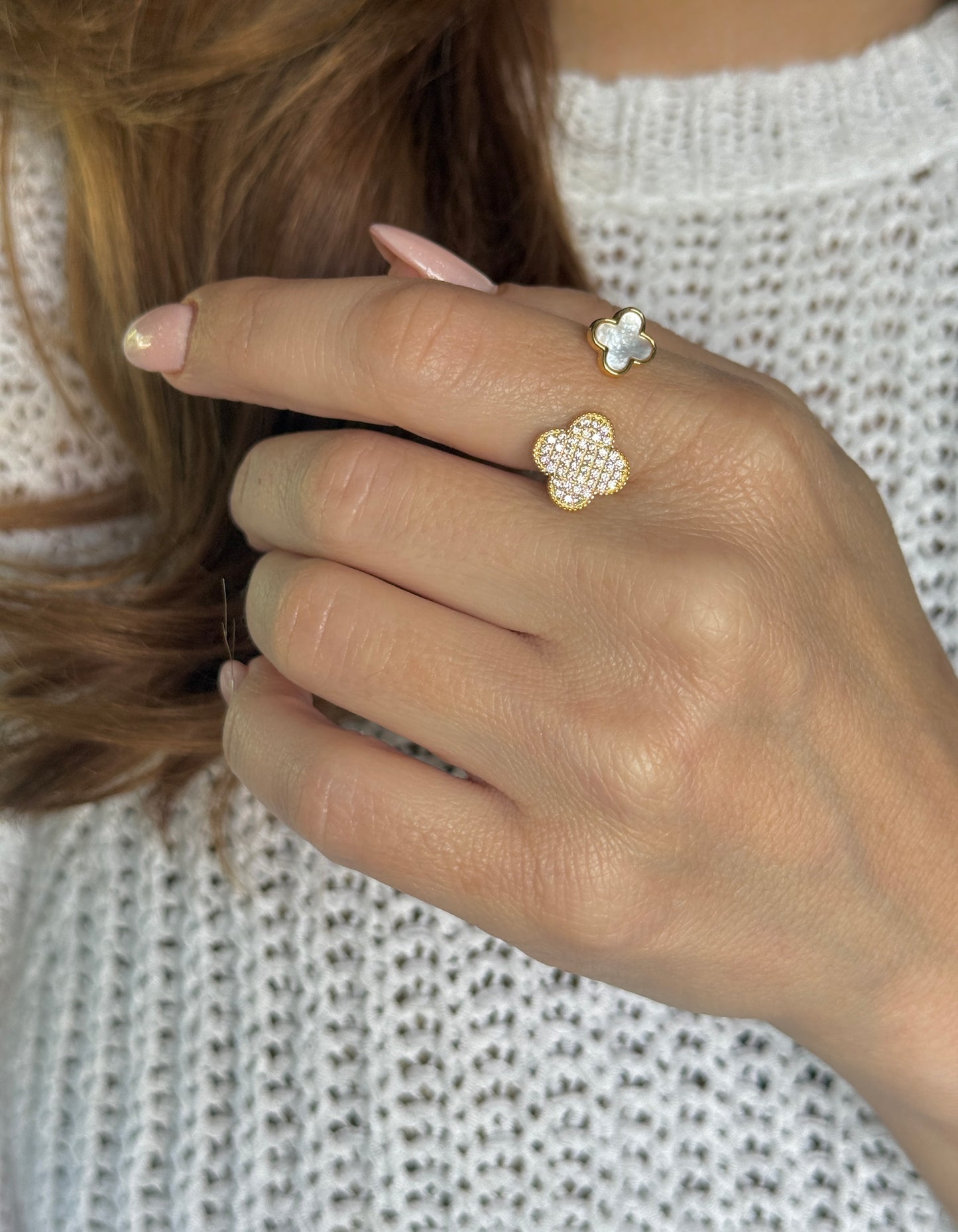 CLOVA – Adjustable Gold-Plated Sterling Silver Ring
