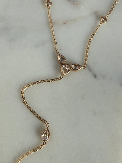 Y-Drop Necklace, Stainless Steel & 18K Gold Plated