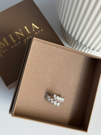 SOPHIA – Adjustable Marquise Cut Ring, Gold-Plated, Sterling Silver