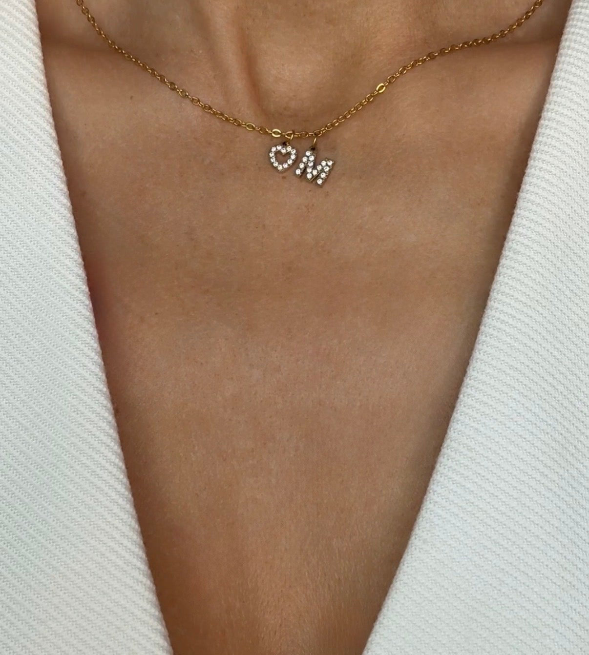 Zirkonia Letter Charm