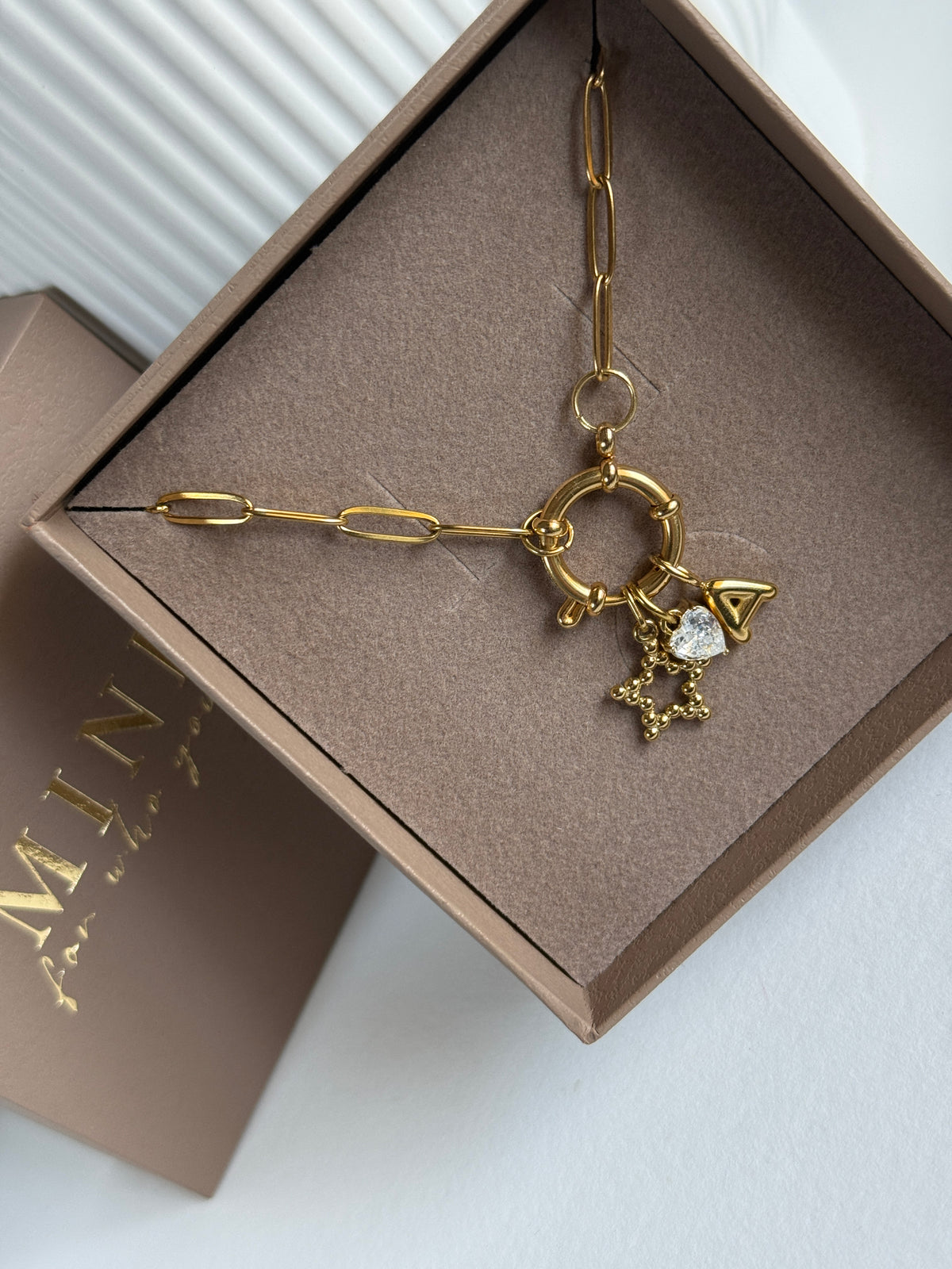 Puffy Initial Charm