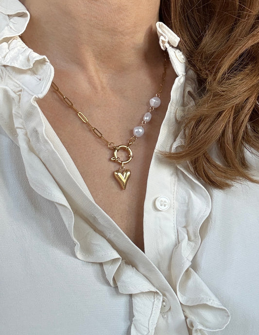 Paperclip Charm Perlenkette