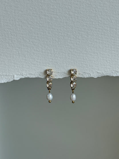 Pearl Dangle Studs