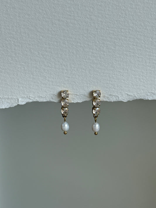 Pearl Dangle Studs