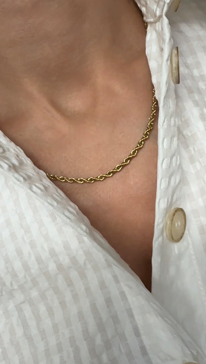ELI – Rope Chain Necklace, Gold Plated