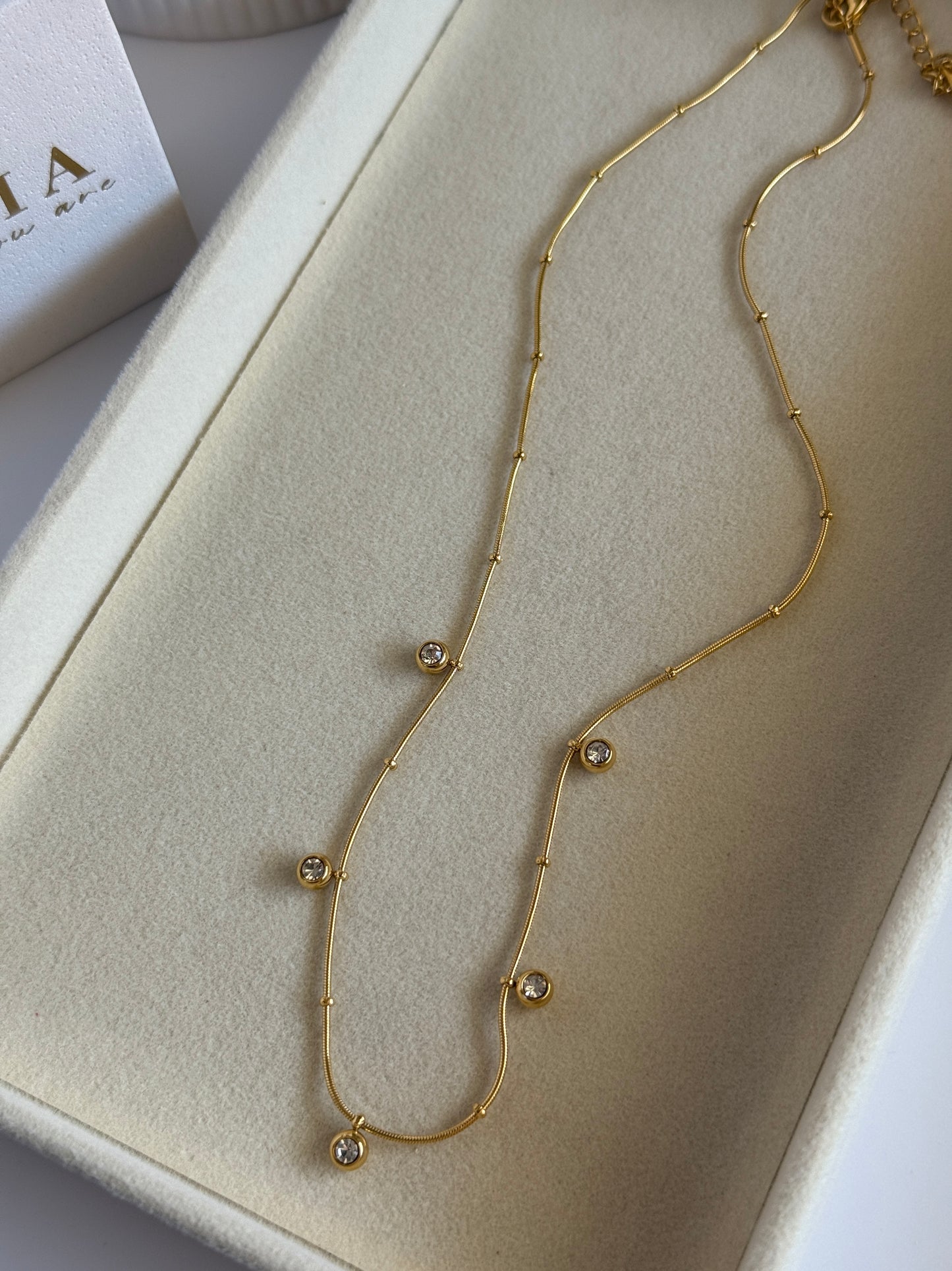 NANI – Fine Chain Necklace with Zirconia, Gold Plated