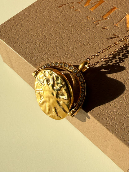NALA – Sun & Moon Coin Necklace, Gold Plated