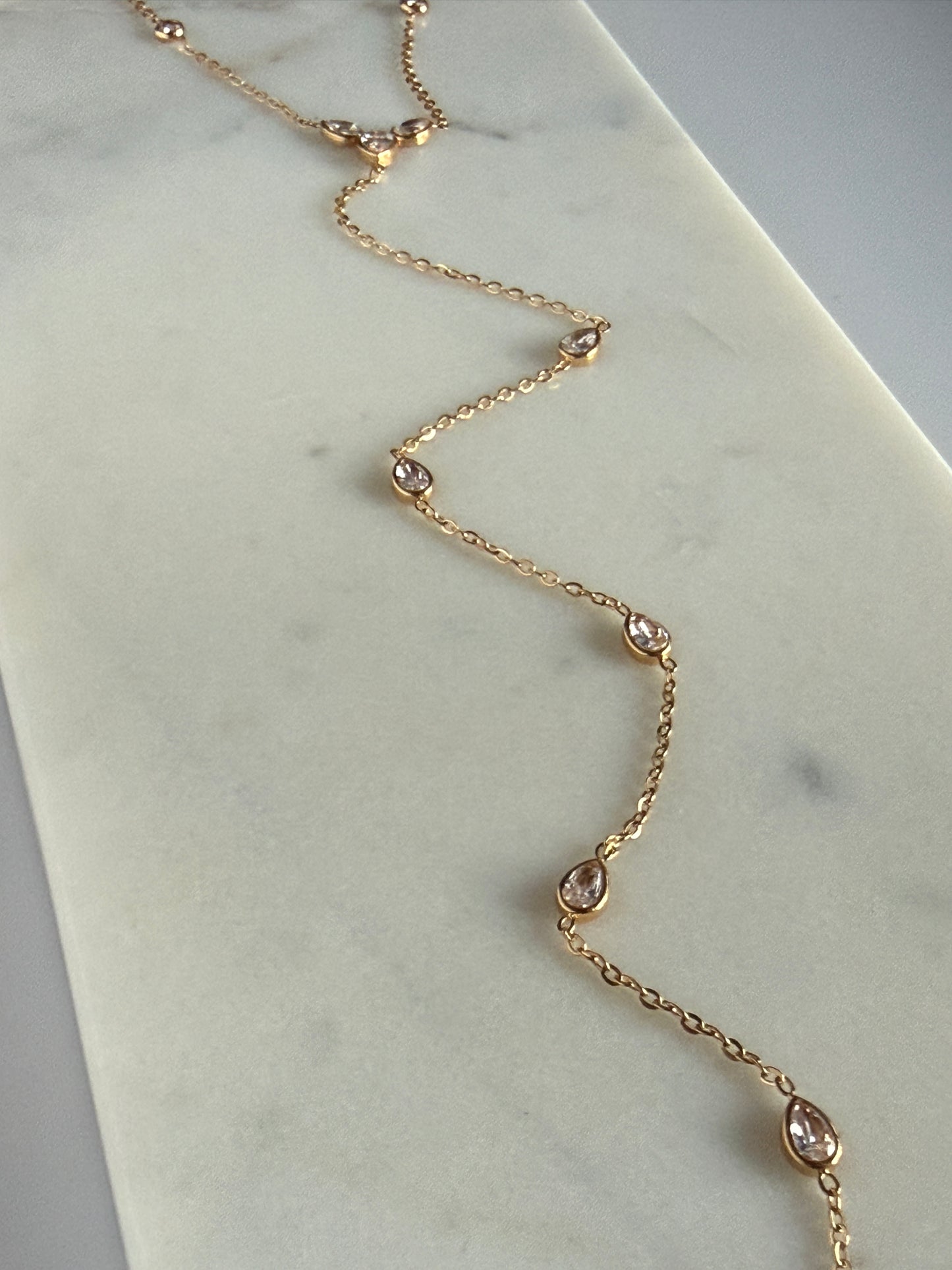 Y-Drop Necklace, Stainless Steel & 18K Gold Plated
