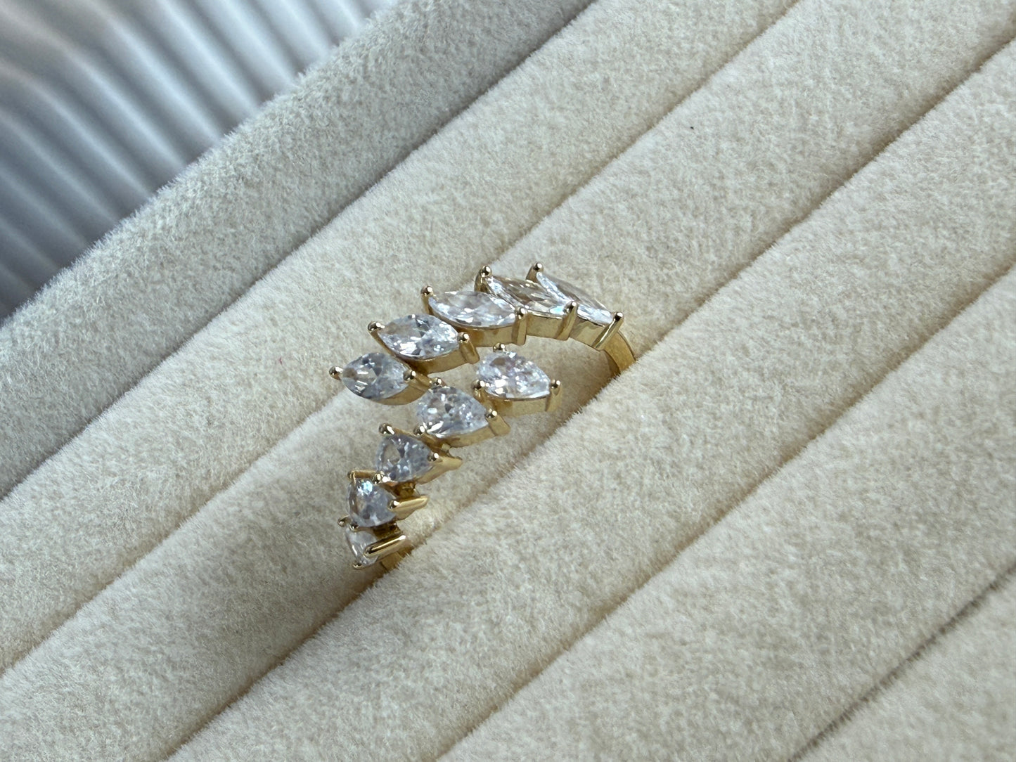 SOPHIA – Adjustable Marquise Cut Ring, Gold-Plated, Sterling Silver