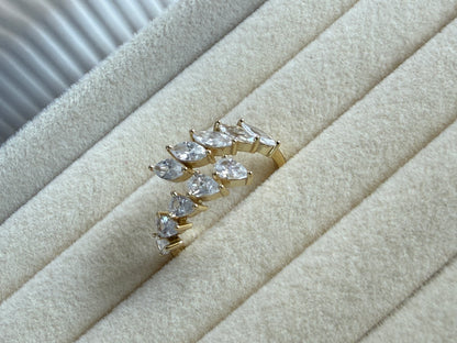 SOPHIA – Adjustable Marquise Cut Ring, Gold-Plated, Sterling Silver