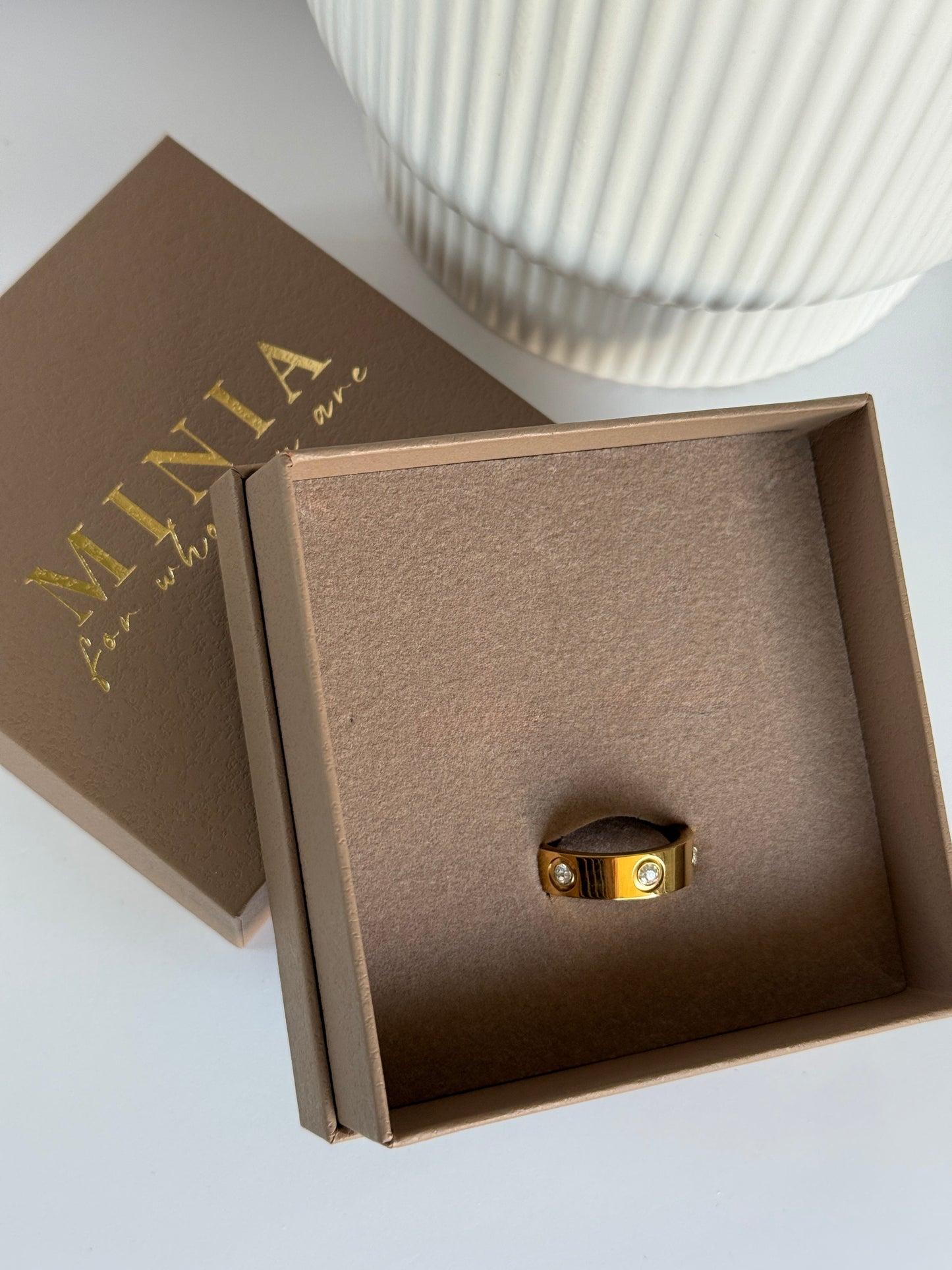 ROMY – Cubic Zirconia Band Ring – Gold-Plated