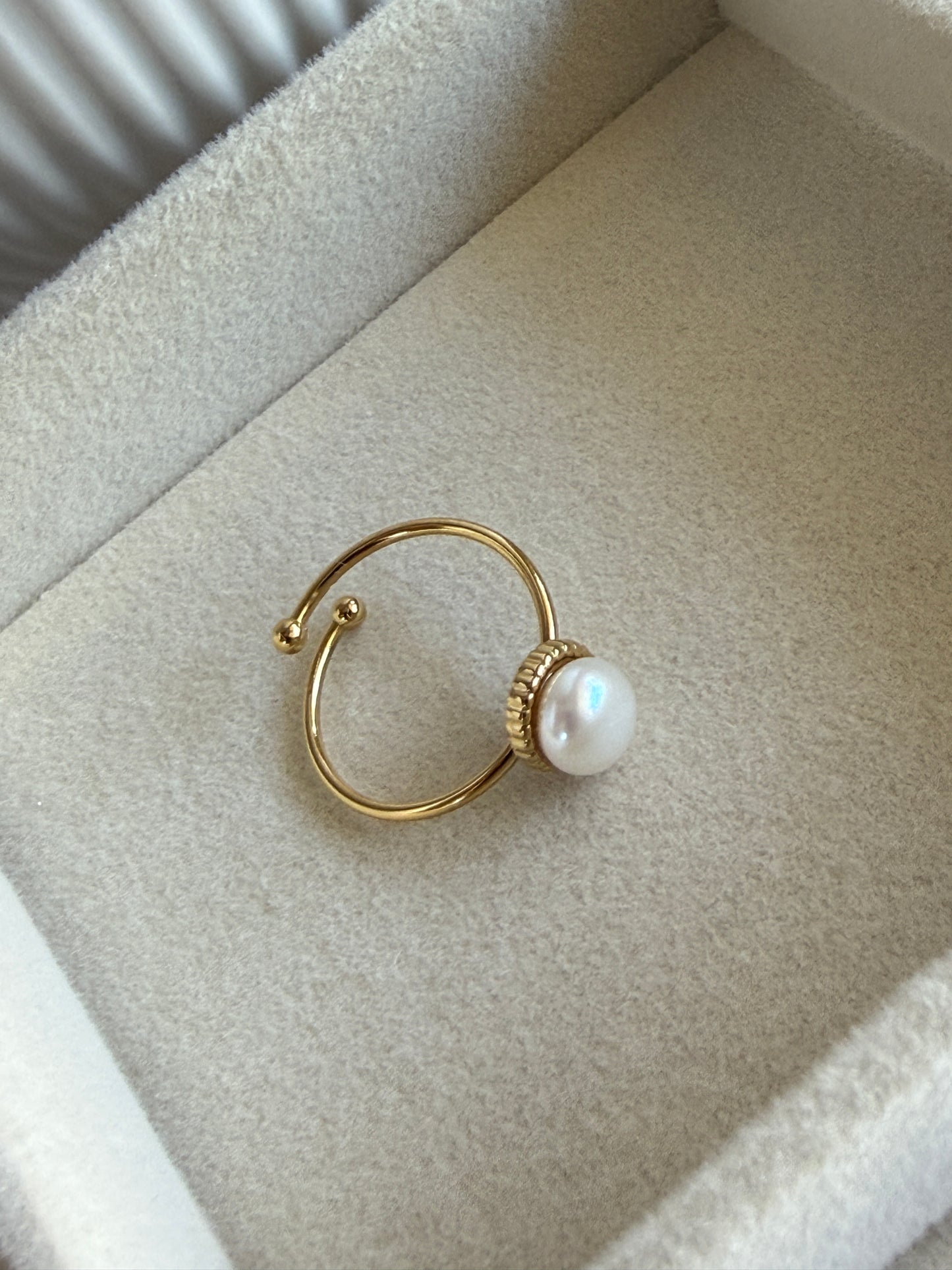 NOLA – Adjustable Pearl Ring, 18K Gold-Plated Sterling Silver