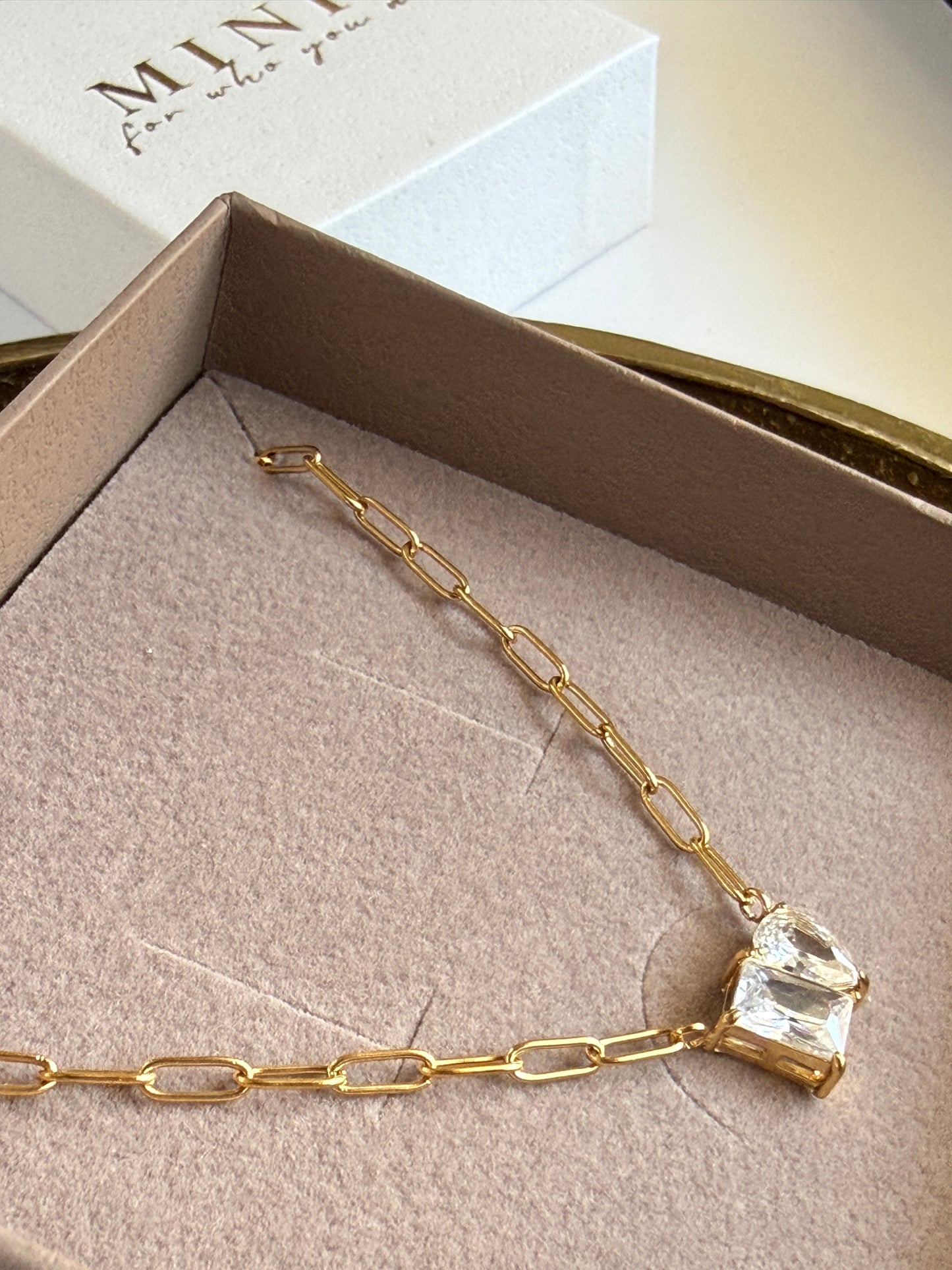 NOVA – Zirkonia Necklace, Gold Plated