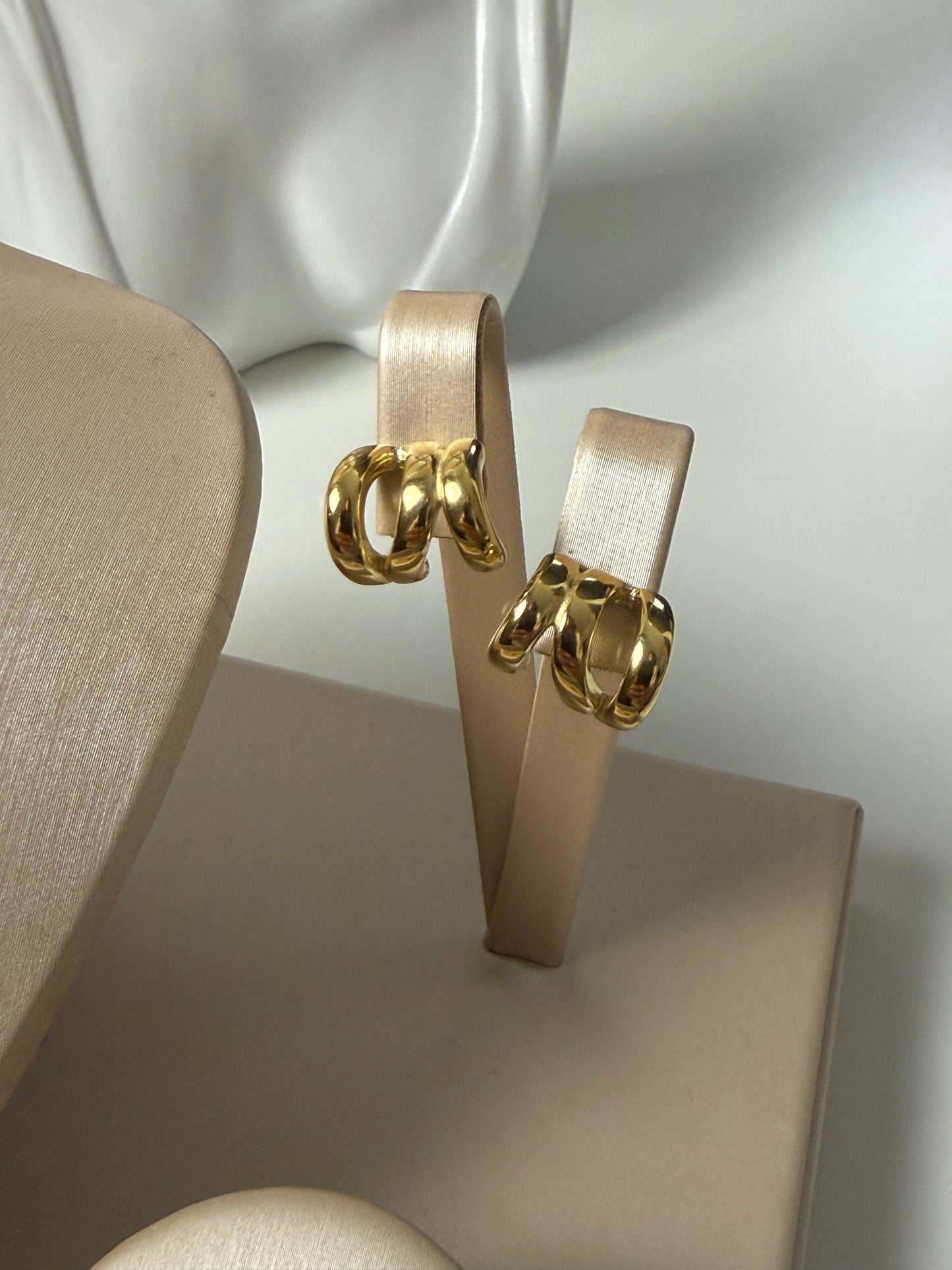 THEA – Half Hoop Stud Earrings, Gold Plated