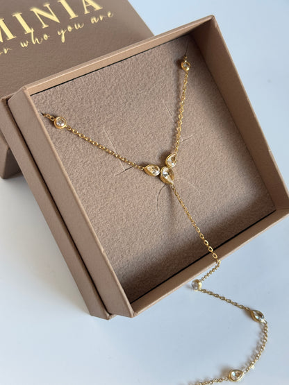 Y-Drop Necklace, Stainless Steel & 18K Gold Plated