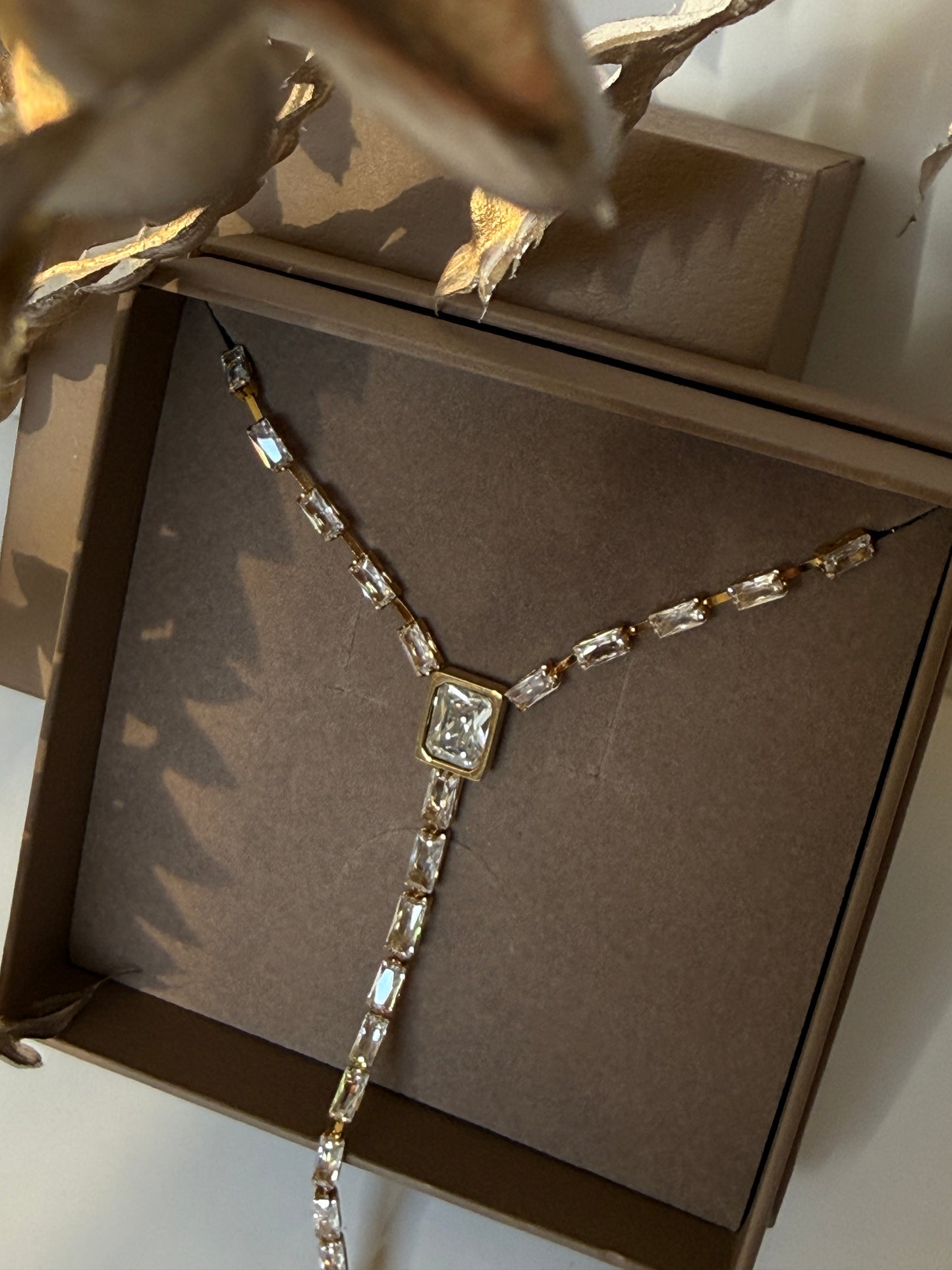 Y-Drop Necklace, Stainless Steel & 18K Gold Plated