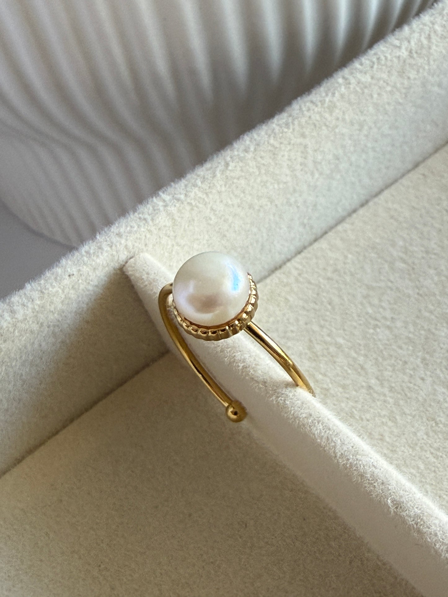 NOLA – Adjustable Pearl Ring, 18K Gold-Plated Sterling Silver