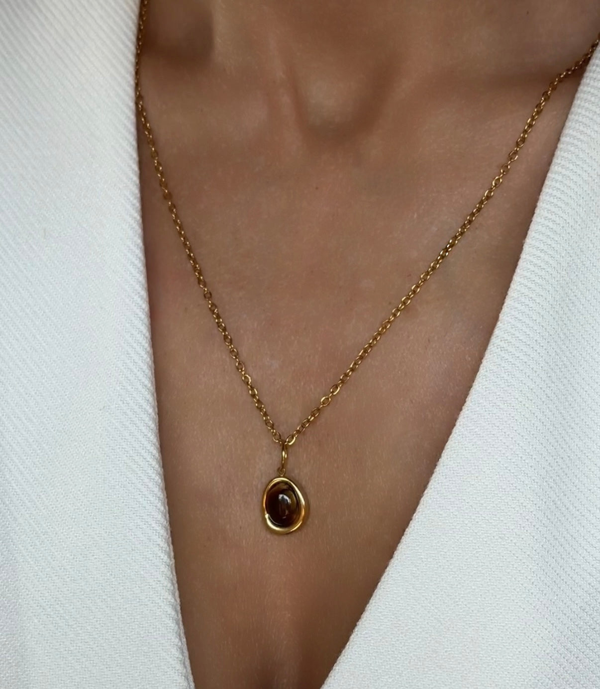 Tiger-Eye Oval Charm