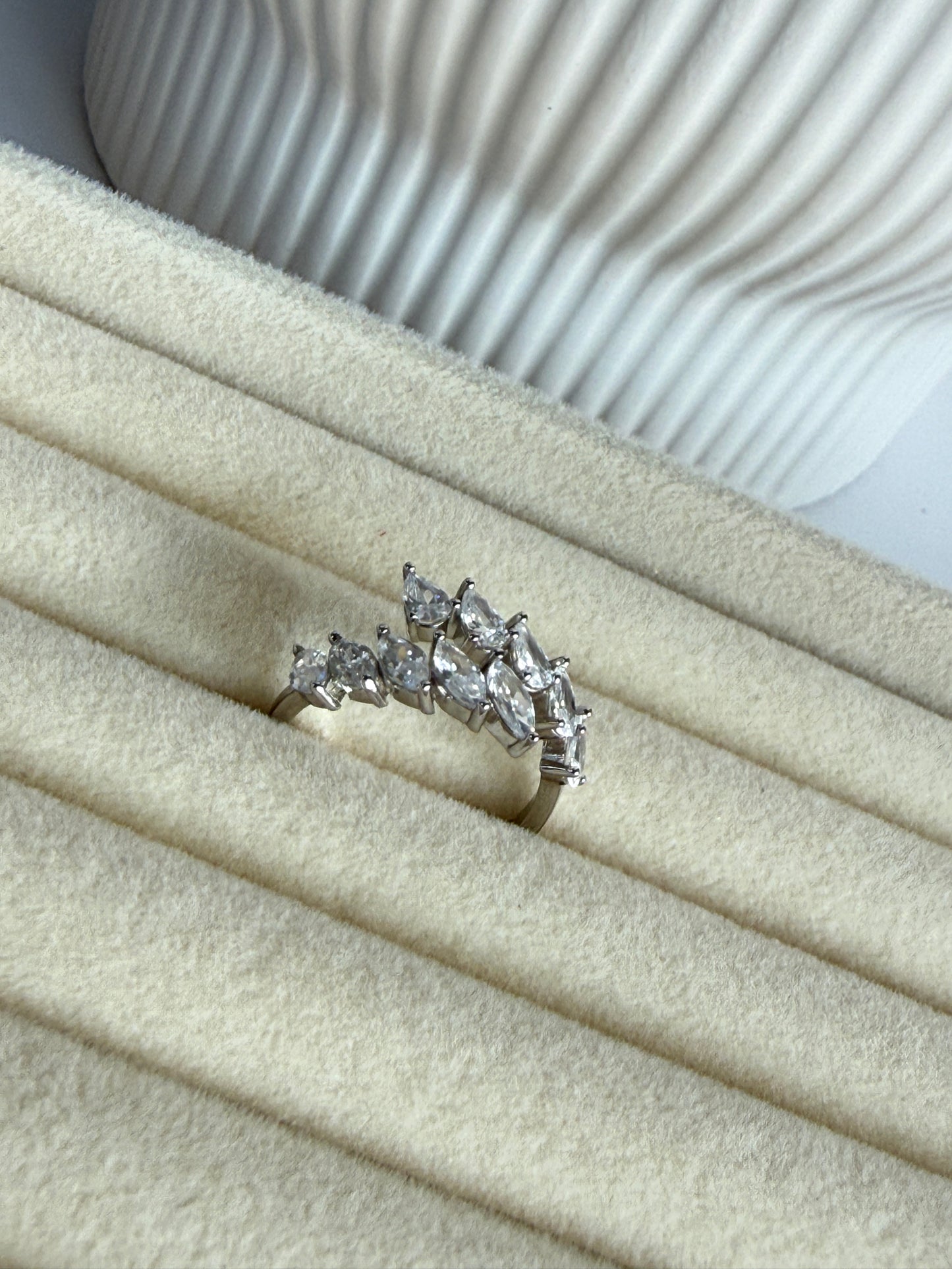 SOPHIA – Adjustable Marquise Cut Ring, Sterling Silver