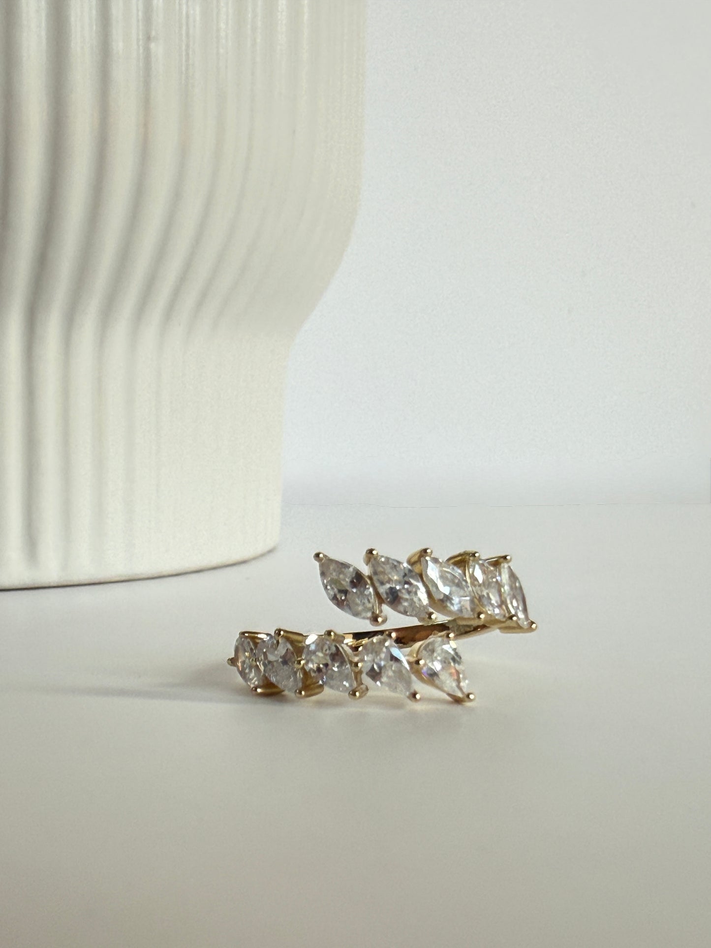 SOPHIA – Adjustable Marquise Cut Ring, Gold-Plated, Sterling Silver