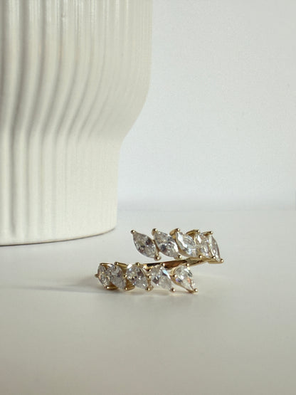 SOPHIA – Adjustable Marquise Cut Ring, Gold-Plated, Sterling Silver