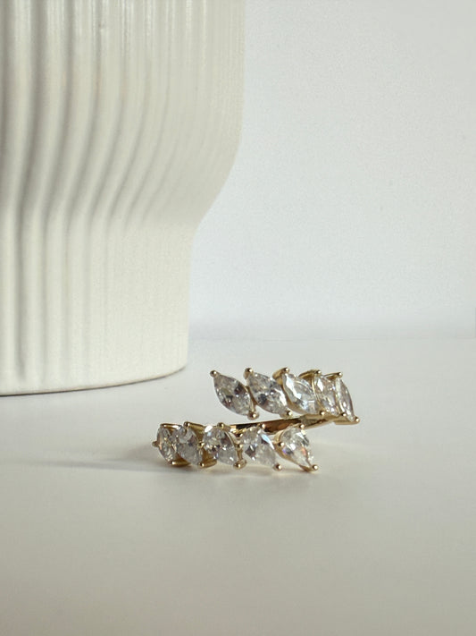 SOPHIA – Adjustable Marquise Cut Ring, Gold-Plated, Sterling Silver