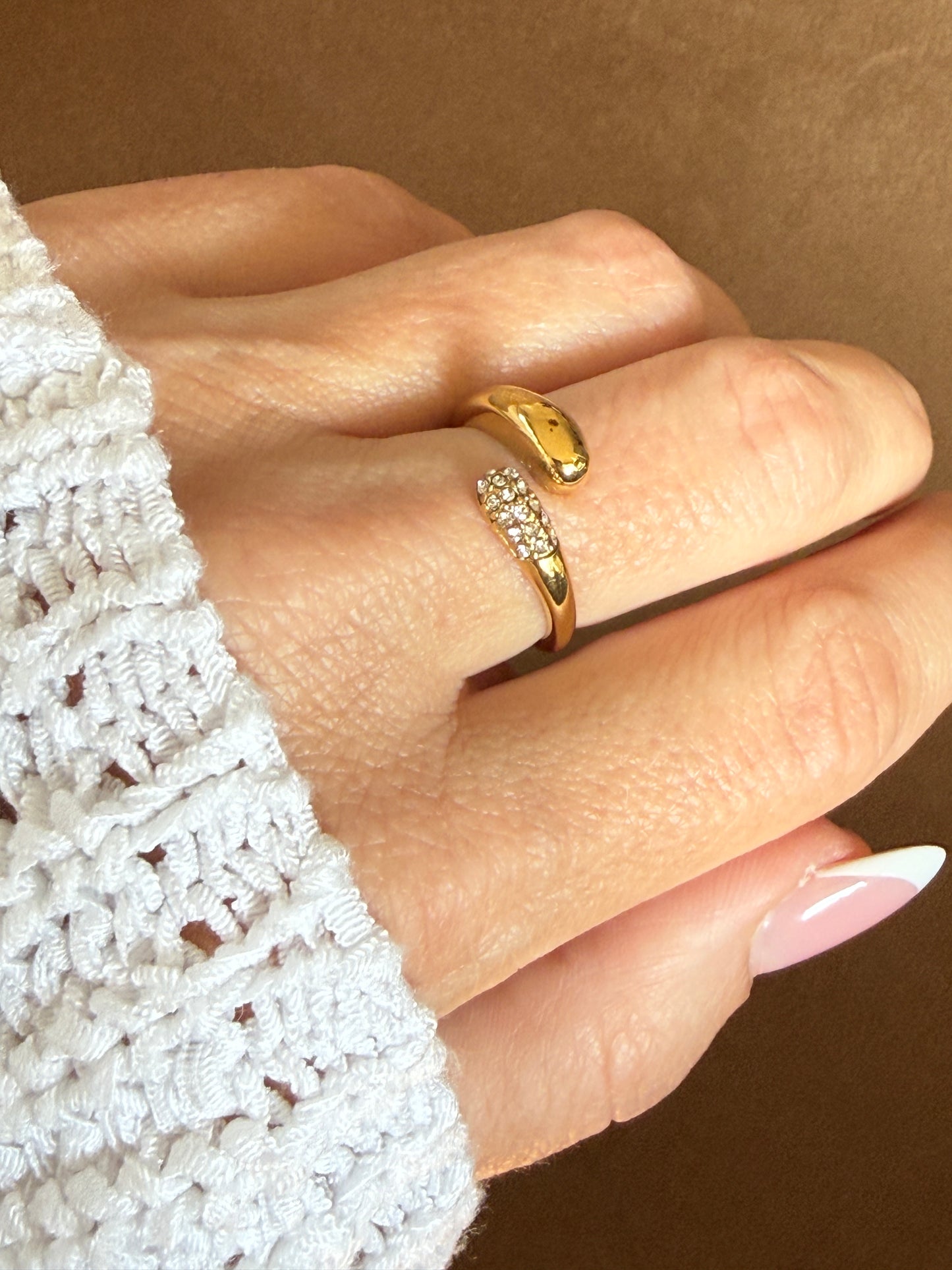 EMMA – Adjustable Band Ring, Gold-Plated